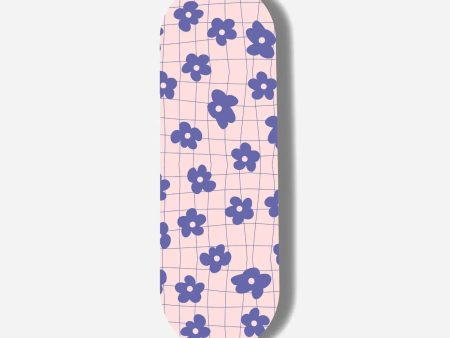 Purple Retro Flower Checkered Print Pop Slider Online Sale