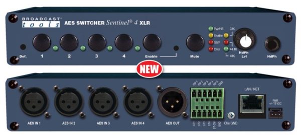 Broadcast Tools AES Switcher Sentinel 4 XLR – Web-based AES Switcher Online Sale