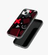 Abstract Geometric Black Red Pattern Glass Case Cheap