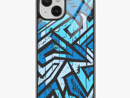 Abstract Blue Stripes Geometric Pattern Glass Case For Discount