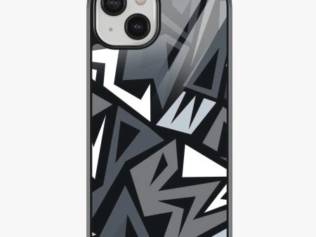 Abstract Black Grey Geometric Pattern Glass Case Cheap