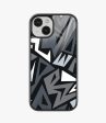 Abstract Black Grey Geometric Pattern Glass Case Cheap