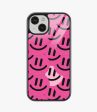 Abstract Cerise Smiley Pattern Glass Case Cheap