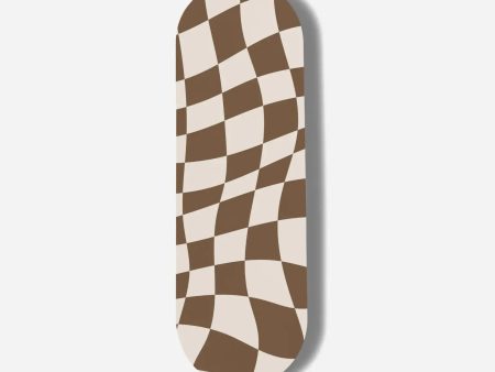 Coffee Brown Checkered Print Pop Slider Discount