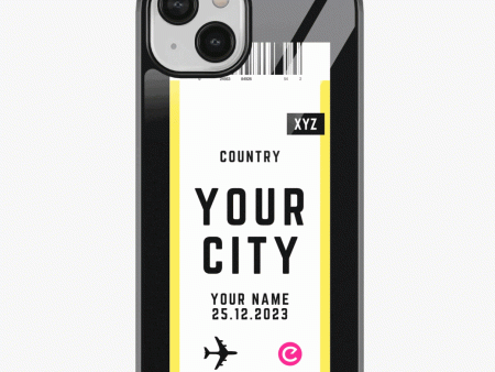 Your City Boarding Pass Glass Case Fashion