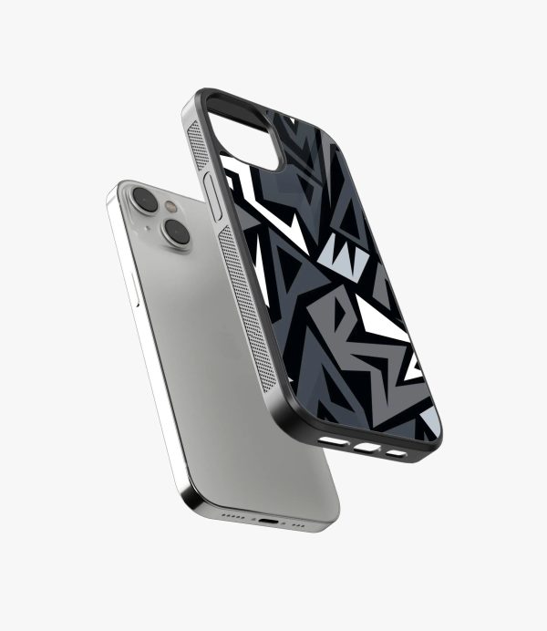 Abstract Black Grey Geometric Pattern Glass Case Cheap