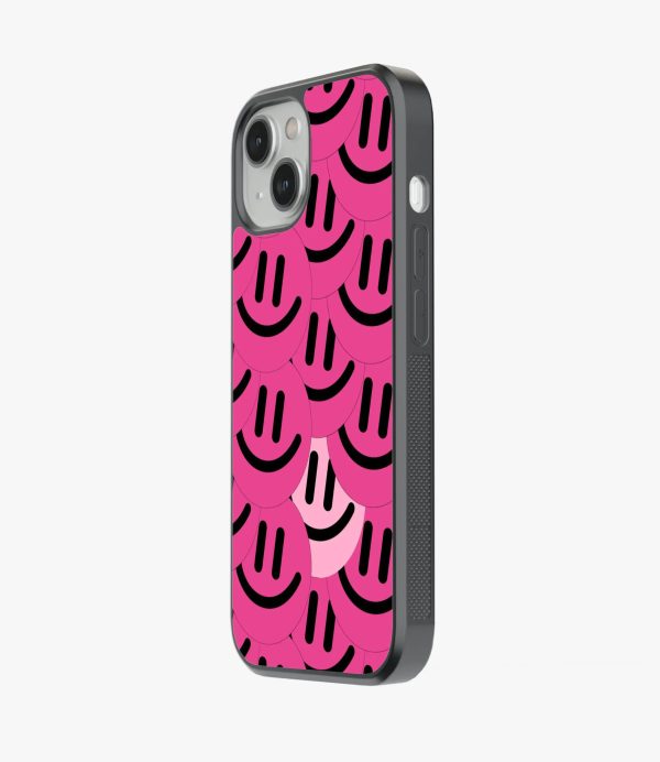 Abstract Cerise Smiley Pattern Glass Case Cheap