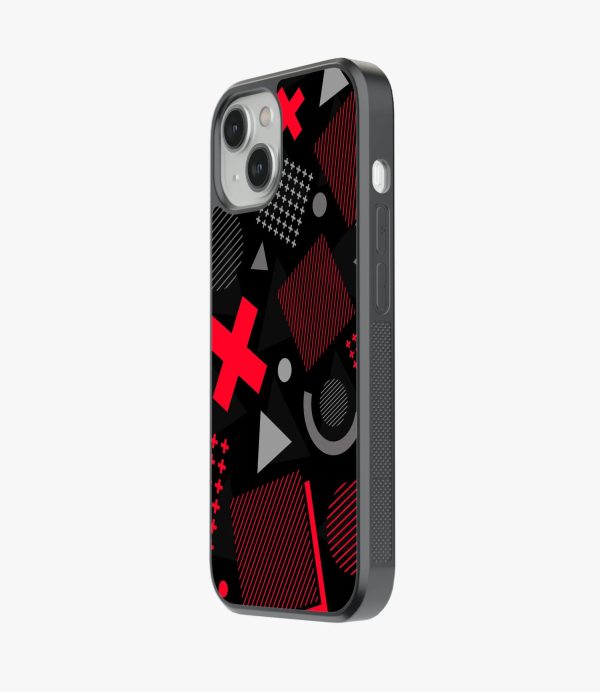 Abstract Geometric Black Red Pattern Glass Case Cheap