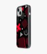 Abstract Geometric Black Red Pattern Glass Case Cheap