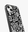 Abstract Black & White Pattern Glass Case on Sale