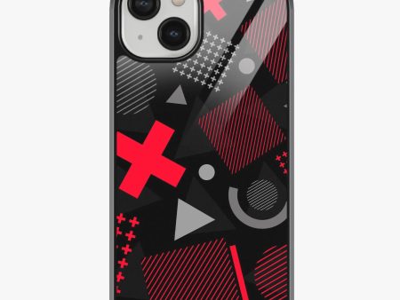 Abstract Geometric Black Red Pattern Glass Case Cheap