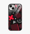 Abstract Geometric Black Red Pattern Glass Case Cheap