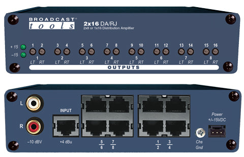 Broadcast Tools 2×16 DA RJ – RJ45 Analog Distribution Amplifier Cheap