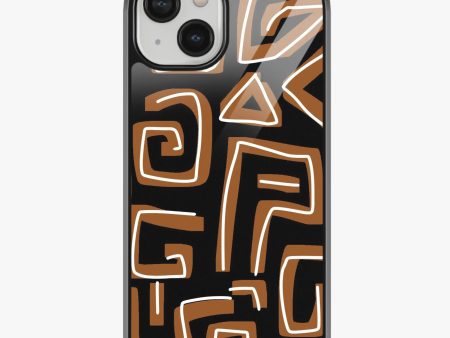 Abstract Black Brown Pattern Glass Case Online now