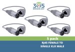 305Broadcast Package of 5 x 305ADAPT-XLRMS - RJ45 female to single XLR male adapter Fashion