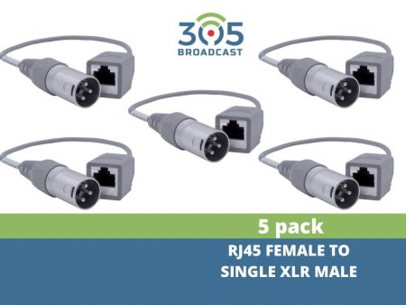 305Broadcast Package of 5 x 305ADAPT-XLRMS - RJ45 female to single XLR male adapter Fashion