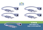 305Broadcast Package of 5 x 305ADAPT-TRSM - RJ45 female to dual 1 4 RTS adapter Fashion