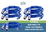 305Broadcast Package of 5 x 305CABLE-XLRFD - RJ45 MALE to Dual XLR Female Adaptor Cable (6ft) For Sale