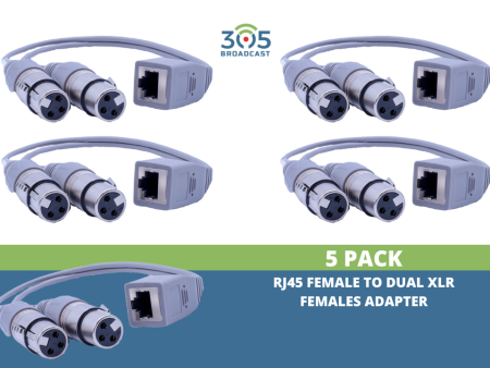 305Broadcast Package of 5 x 305ADAPT-XLRFD - RJ45 female to dual XLR females adapter Cheap