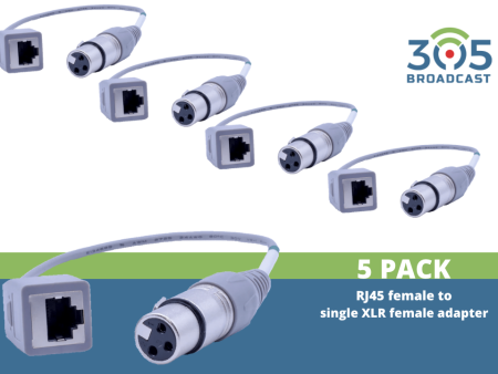 305Broadcast Package of 5 x 305ADAPT-XLRFS -  RJ45 female to single XLR female adapter Online now