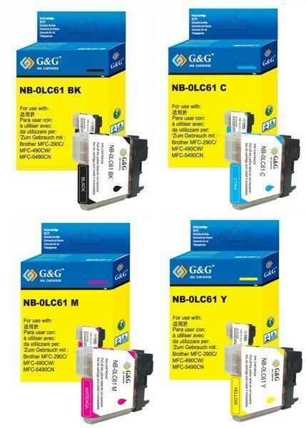 4 Pack Brother LC-61 BCYM Compatible Ink Cartridge | Laser Tek Services Online now