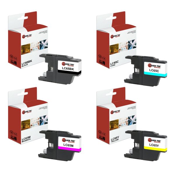 4 Pack Brother LC-65 BCMY Compatible Toner Cartridge | Laser Tek Services Supply