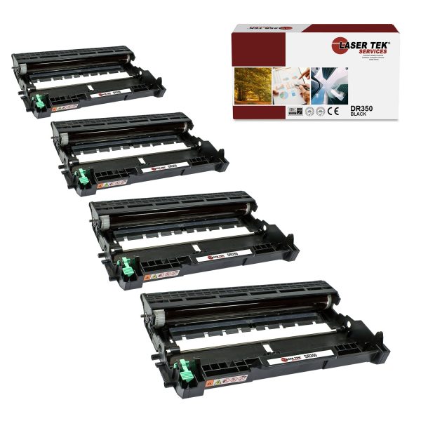 4 Pack Brother DR350 Black Compatible Drum Unit | Laser Tek Services Discount