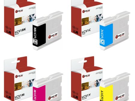 4 Pack Brother LC-51 BCYM Compatible Ink Cartridge | Laser Tek Services For Sale