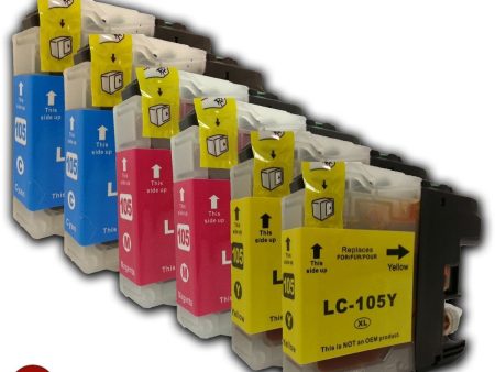 6 Pack Brother LC-105 CYM Super HY Compatible Ink Cartridge | Laser Tek Services Fashion