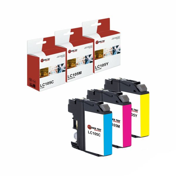 3 Pack Brother LC105 CYM Super HY Compatible Ink Cartridge | Laser Tek Services Discount