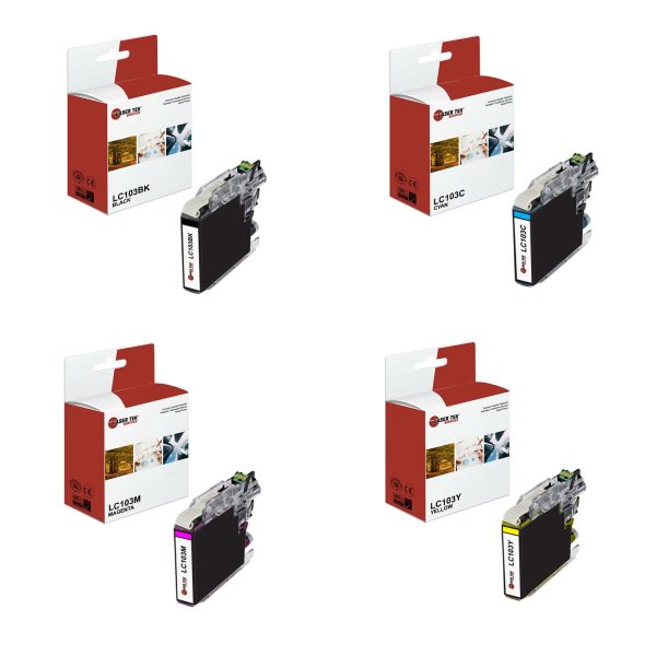 4 Pack Brother LC-103 BCYM Compatible Ink Cartridge | Laser Tek Services Fashion