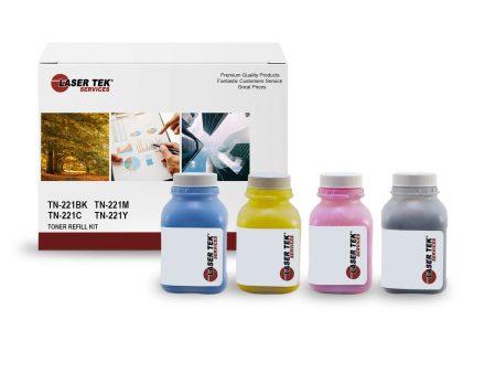 4 Pack Brother TN-221 TN-225 High Yield Toner Refill Kit for HL-3170CDW MFC-9340CDW Discount