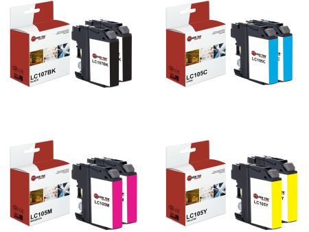 8 Pack Brother LC107 LC105 Super HY Compatible Ink Cartridge | Laser Tek Services Fashion